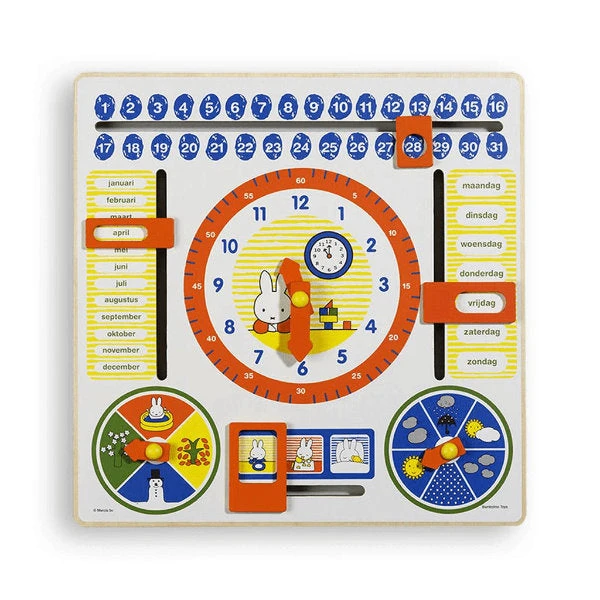 Nijntje Houten Kalenderklok 30 Cm 1 Nijntje Houten Kalenderklok 30 Cm